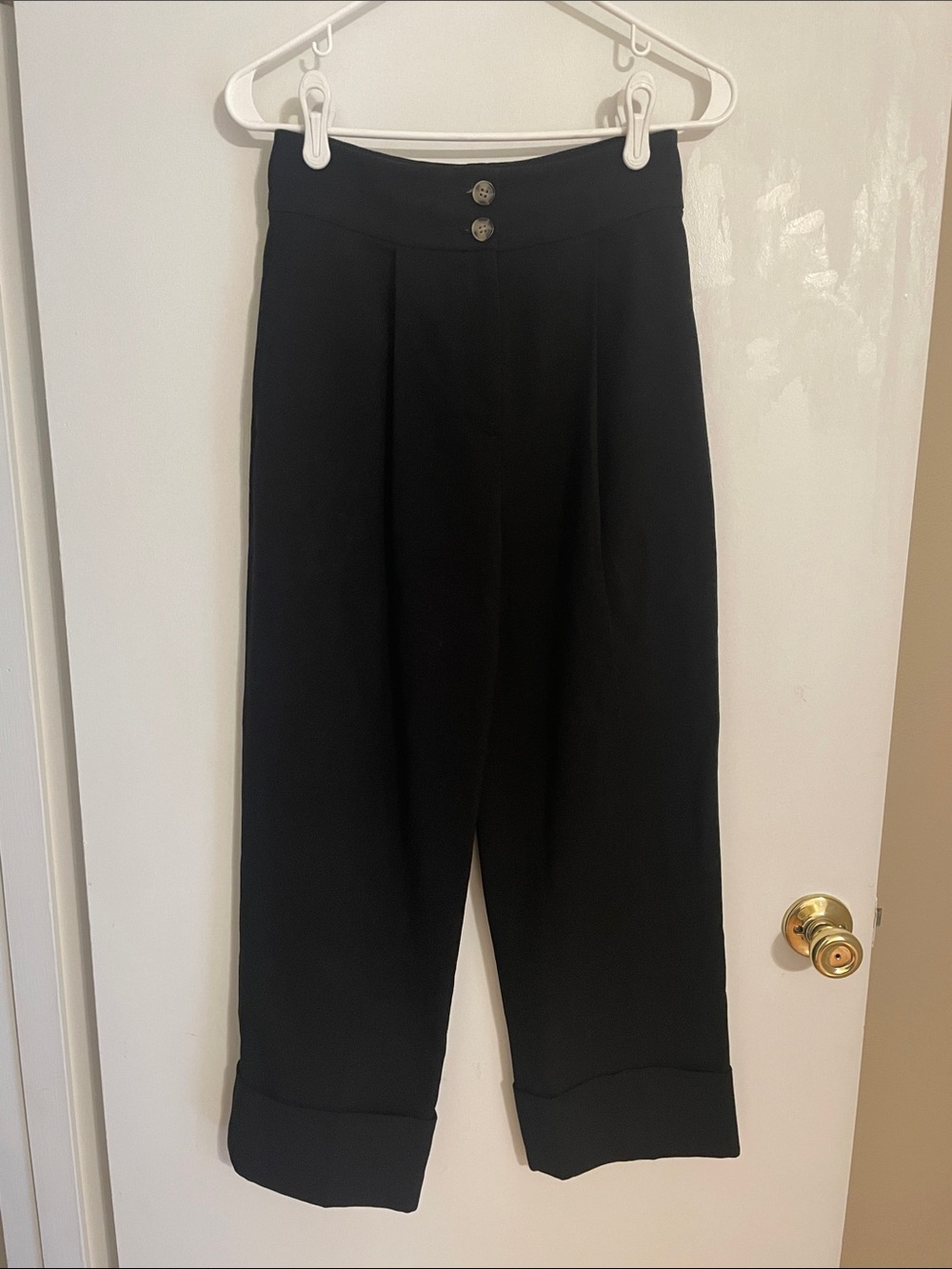 Club Monaco High-Rise Wide Leg Black Pants (00)